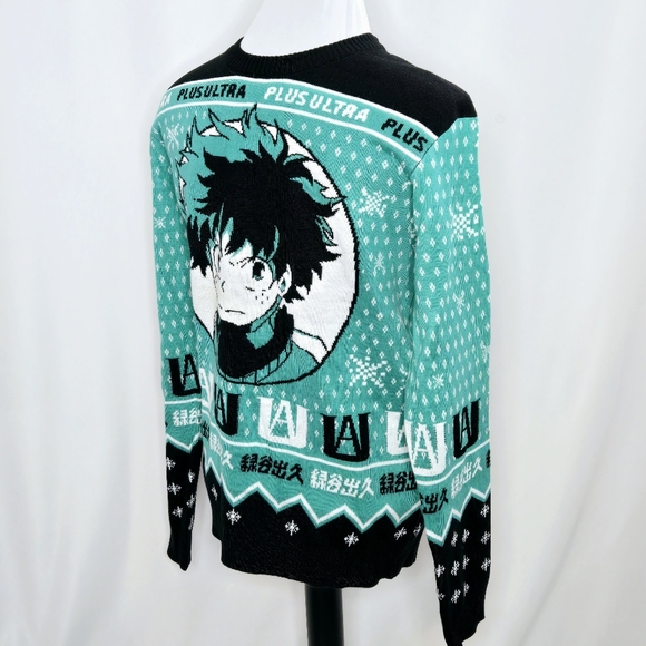 My Hero Academia - Plus Ultra Deku Izuku Midoriya Ugly Christmas Sweater Size Sm - Picture 4 of 8